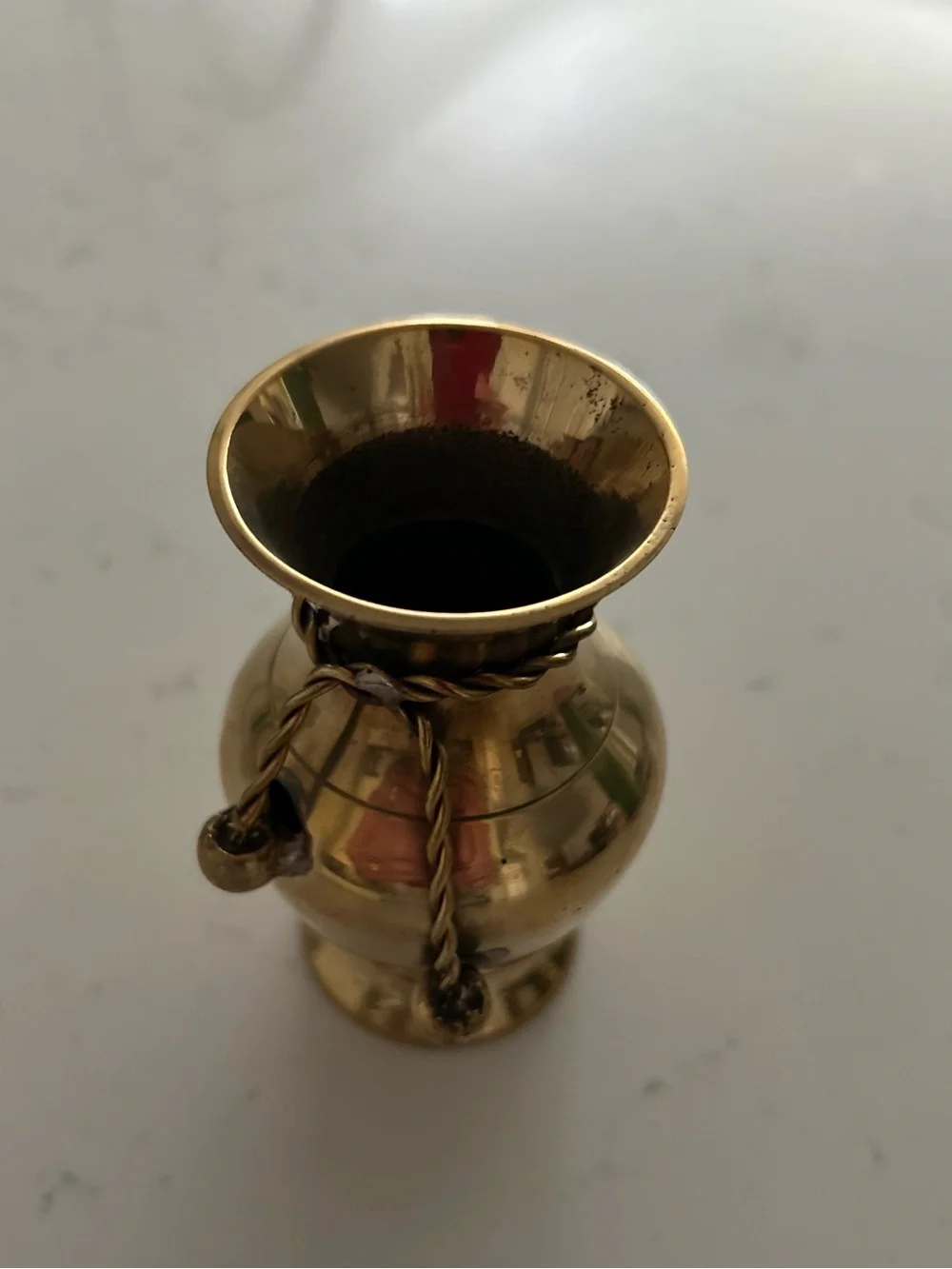 Small Solid Brass Urn Pitcher Vase